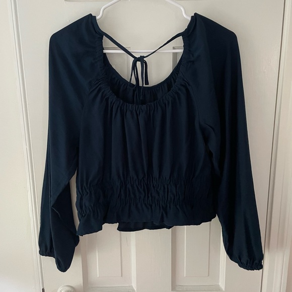 Madewell Twill Tie-Back Cutout Top - Picture 4 of 5